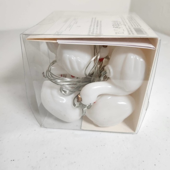 Ikea Lyskaede 10 Led Lights String Lights Swans with Gold Crowns Sealed Red Beak - Picture 12 of 15